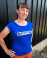 RUNSTREAK T-shirt women, Blue Gold