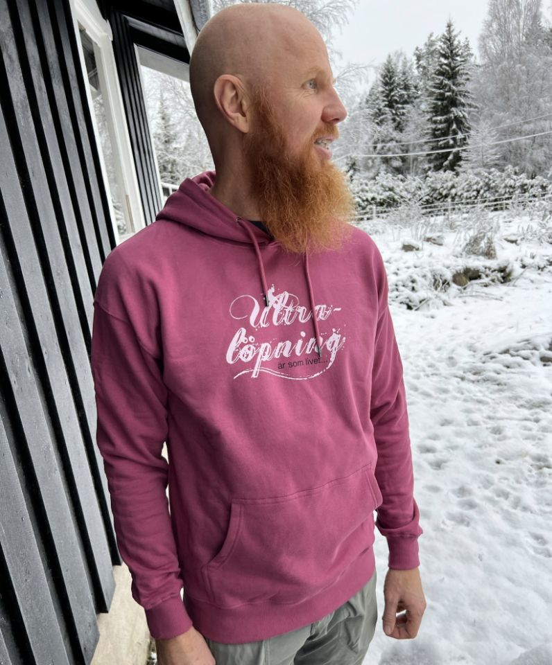 Ultralöpning är som livet Hoodie, Dark Pink